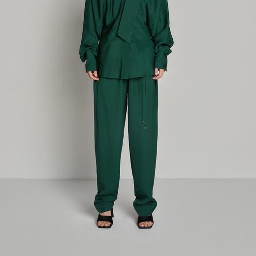 松紧腰花瓣抽绳阔腿长裤 商品图3