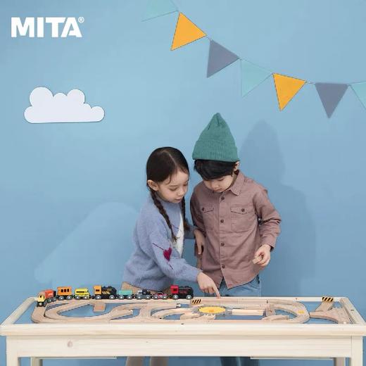 MITA磁力汽车组合木质基础轨道组合木质拓展轨道组合车站吊桥场景组合 商品图6