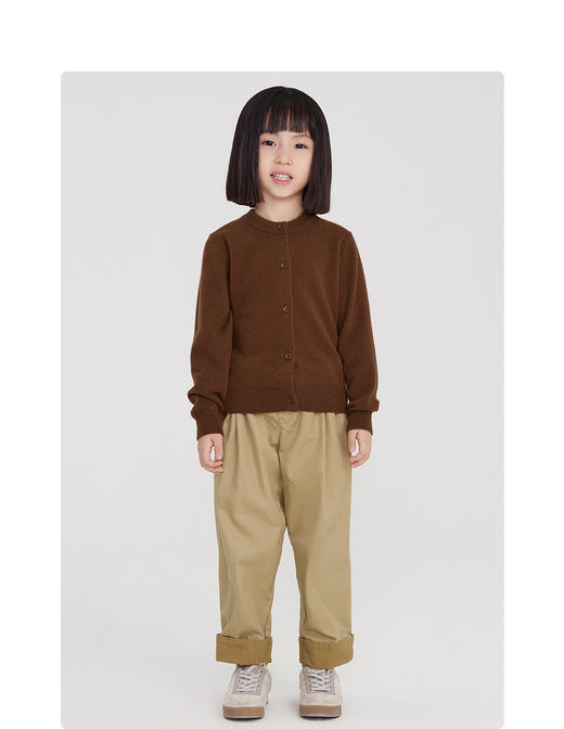 江南布衣婴童  22年春款新品  短款开襟羊绒衫  1MB3D1140 商品图5