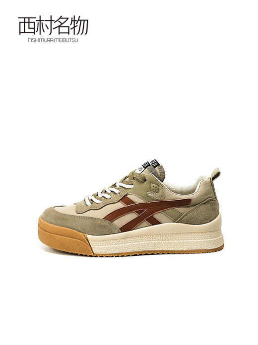 西村名物2022春季新款真皮阿甘鞋拼接板鞋百搭运动休闲鞋女T22AM17701 商品图1