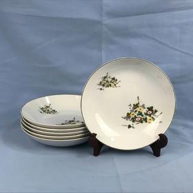 日本Onada金边白瓷餐盘 6枚装 原盒保留 实物见视频