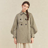 famecoco范可儿卡其中长风衣女春秋纯棉灯笼袖外套F221AA003 商品缩略图3