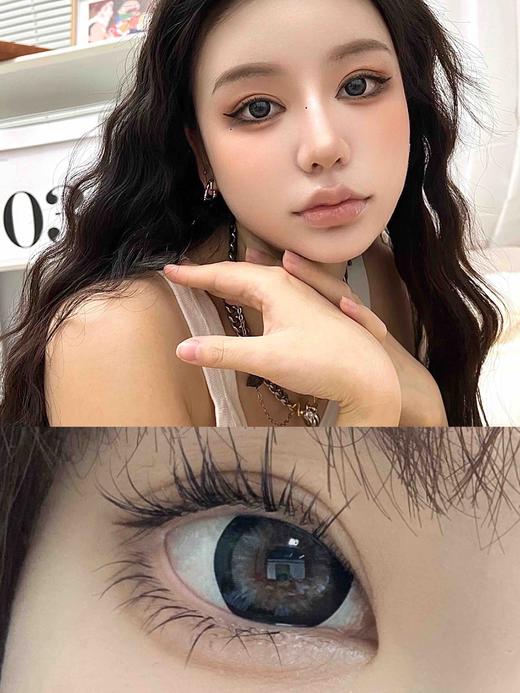 【大直径日抛】雪尼尼 KikiCon  | 大直径14.5，着色14.2  | 【一盒10片，多盒购买更划算，选款色板在详情页内！】，日系大直径 粗黑边 黑灰色混血美瞳 商品图0