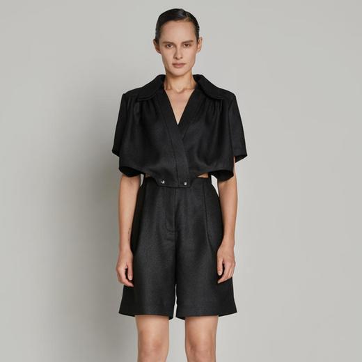 腰部镂空互搭系扣连体裤 商品图0