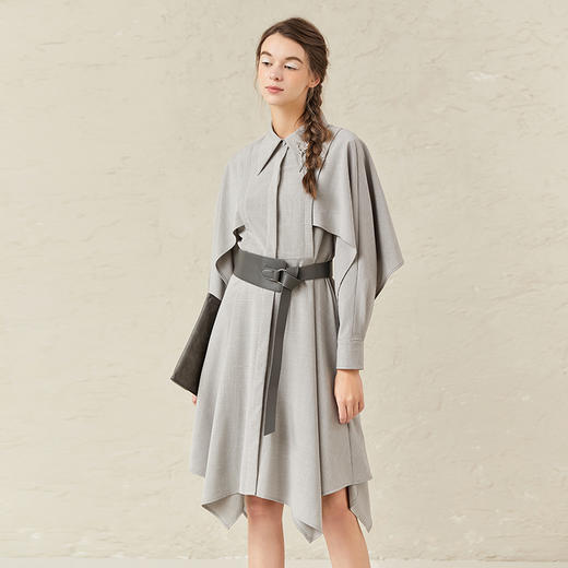 Famecoco范可儿不规则大气连衣裙别致修身长裙F221FA018 商品图0