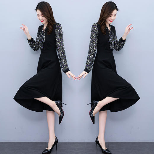 中年妈妈内搭配大衣打底连衣裙女春款贵夫人阔太太高端洋气质妈妈 HR-HRYZ7707 商品图3