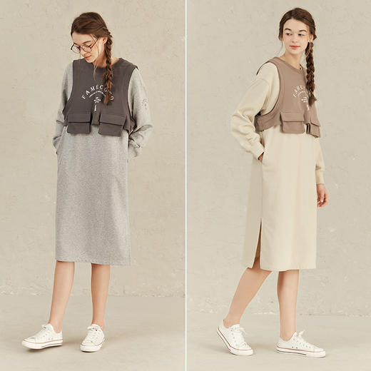 Famecoco范可儿套装裙女士初春款减龄宽松两件套F221EA007 商品图4