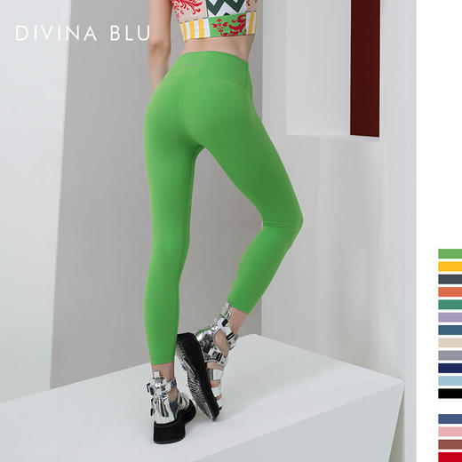 DIVINABLU伦敦系列瑜伽服跑步健身九分裤女弹力紧身高腰运动裤伦敦裸感九分裤14 商品图1