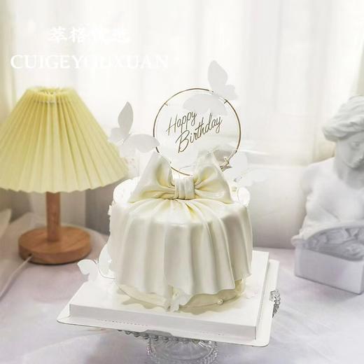 小仙女绸缎白色蝴蝶结女神蛋糕 商品图4