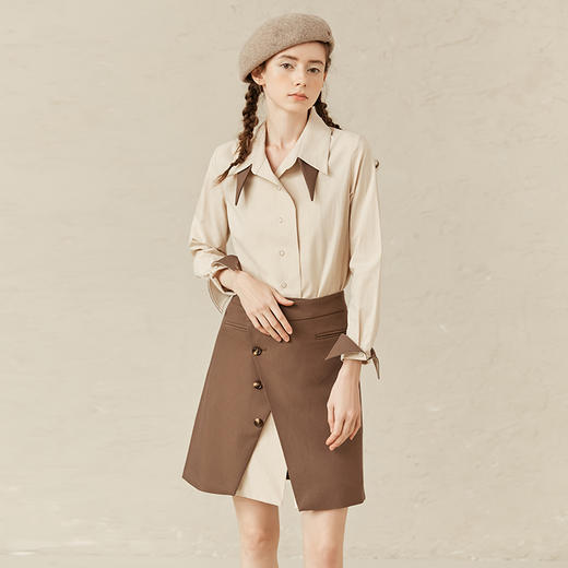 Famecoco范可儿时尚职业套装裙女春款白色优雅两件套F221EA005 商品图3