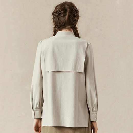 Famecoco范可儿尖领衬衫女款早春法式洋气衬衣F221BH004 商品图2