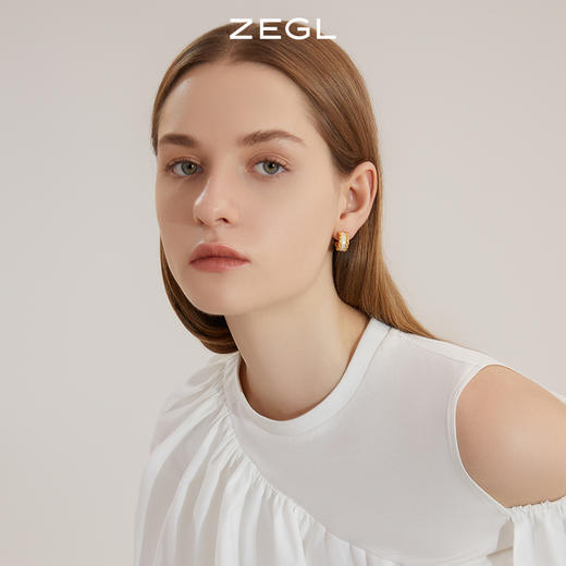 ZEGL法式C型耳环女小众设计感高级耳钉2022年新款潮复古银针耳饰 商品图4