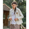 Famecoco范可儿休闲米色西装女式春秋款温柔棉麻西服F221AW001 商品缩略图2