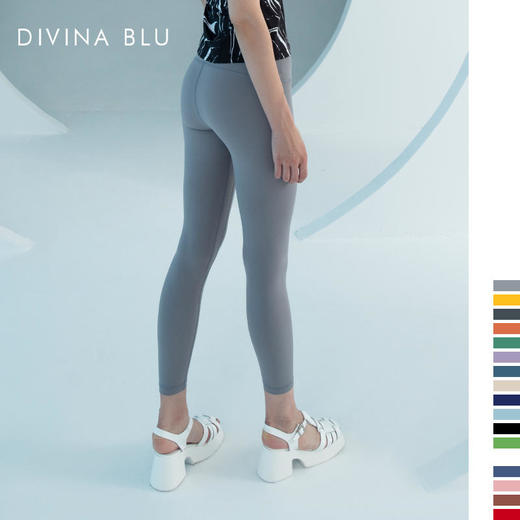 DIVINABLU伦敦系列瑜伽服跑步健身九分裤女弹力紧身高腰运动裤伦敦裸感九分裤14 商品图5