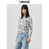 VIMAGE/纬漫纪春季新款时尚显瘦印花抽绳小上衣V1713309 商品缩略图3
