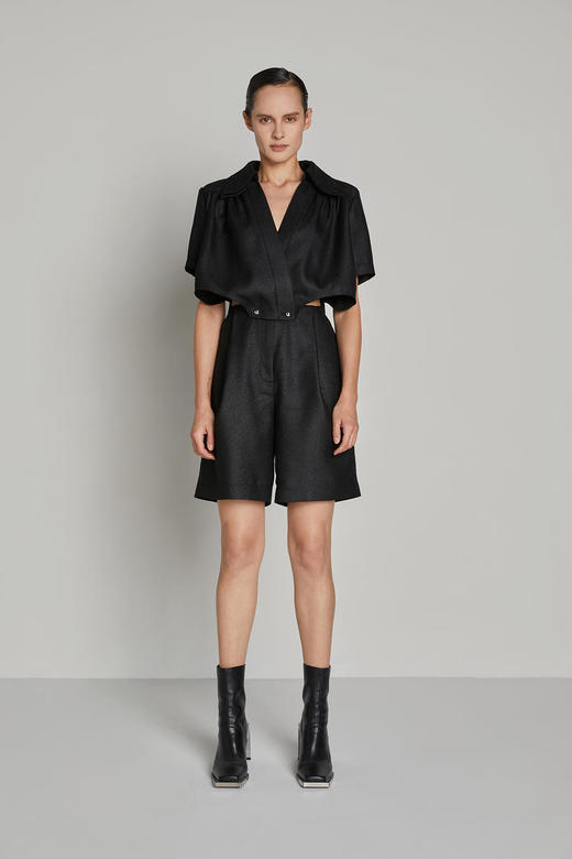 腰部镂空互搭系扣连体裤 商品图1