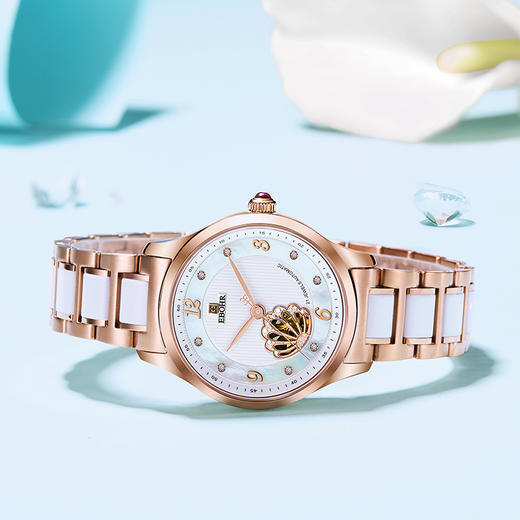 依波(EBOHR)蝶恋花系列优雅镂空机械女表5069 商品图3