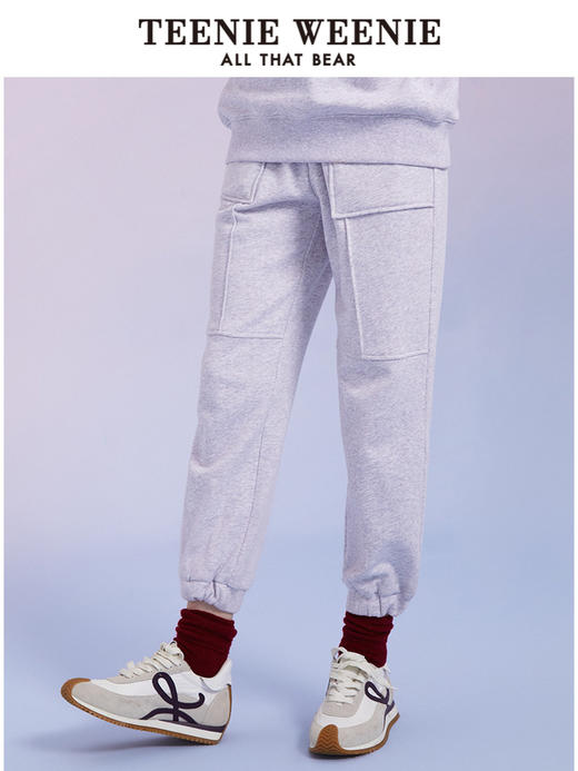 TeenieWeenie小熊抽绳收腰显瘦卫裤休闲裤束脚裤运动裤女春夏新款TTTM221201T 商品图0