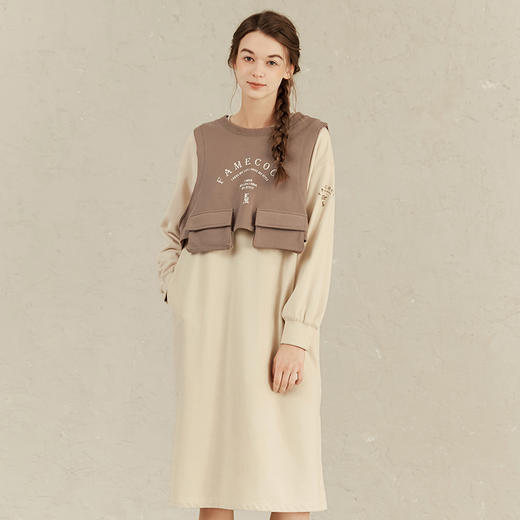 Famecoco范可儿套装裙女士初春款减龄宽松两件套F221EA007 商品图3