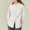 Famecoco范可儿时尚个性衬衫女白色不规则翻领衬衣F221BA023 商品缩略图0