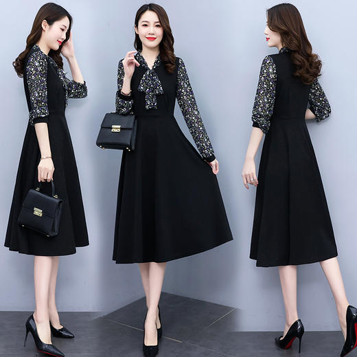 中年妈妈内搭配大衣打底连衣裙女春款贵夫人阔太太高端洋气质妈妈 HR-HRYZ7707 商品图0