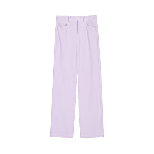 WHM 绒感条纹中腰直筒裤 商品图2