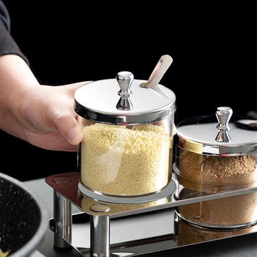 德国戴德格兰不锈钢玻璃调味罐套装300ml 商品图2