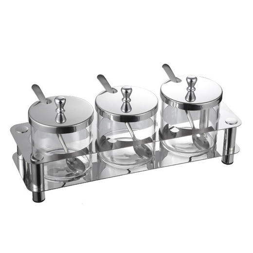 德国戴德格兰不锈钢玻璃调味罐套装300ml 商品图6