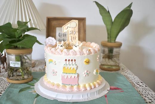 复古花边一周岁蛋糕 商品图4