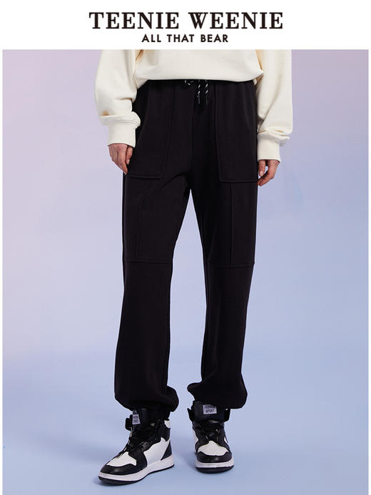 TeenieWeenie小熊抽绳收腰显瘦卫裤休闲裤束脚裤运动裤女春夏新款TTTM221201T 商品图2