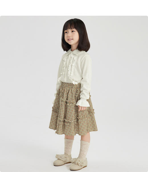 江南布衣婴童  22年春装新品   短款开襟毛衫   1MB391100 商品图1