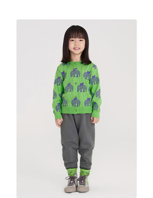 江南布衣婴童  22年春装新品  短款开襟毛衫    1MB393110 商品图1