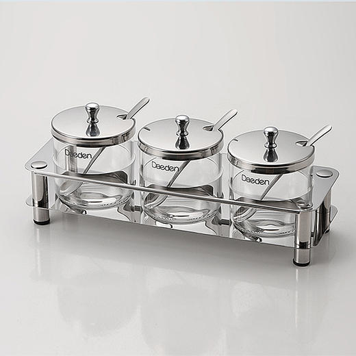 德国戴德格兰不锈钢玻璃调味罐套装300ml 商品图4