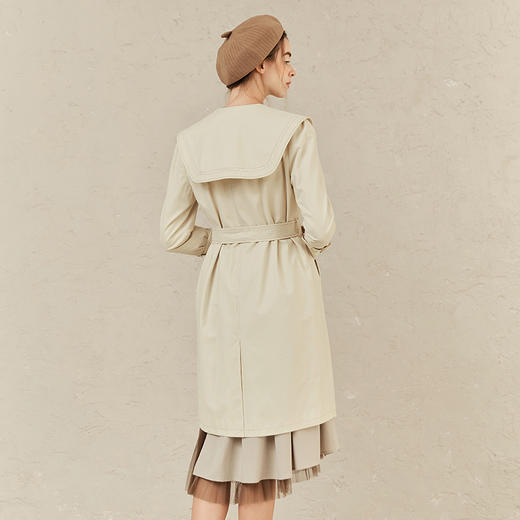 Famecoco范可儿日式时尚风衣女春秋长款外套大学生F221AT003 商品图1