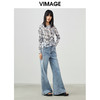 VIMAGE/纬漫纪春季新款时尚显瘦印花抽绳小上衣V1713309 商品缩略图1