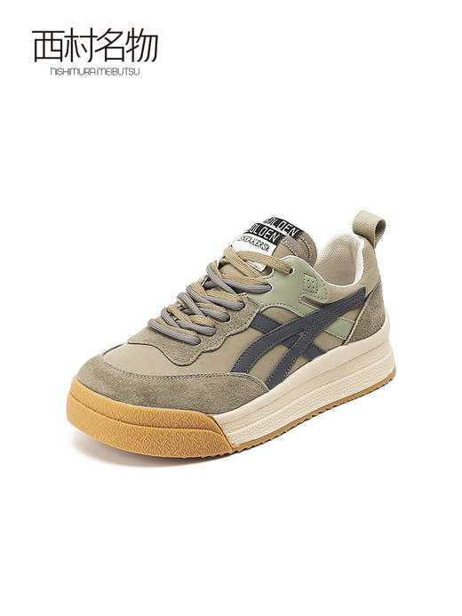 西村名物2022春季新款真皮阿甘鞋拼接板鞋百搭运动休闲鞋女T22AM17701 商品图2