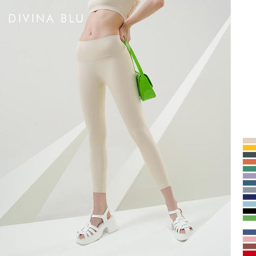 DIVINABLU伦敦系列瑜伽服跑步健身九分裤女弹力紧身高腰运动裤伦敦裸感九分裤14 商品图4
