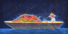 郭柯君《得鱼图》版画