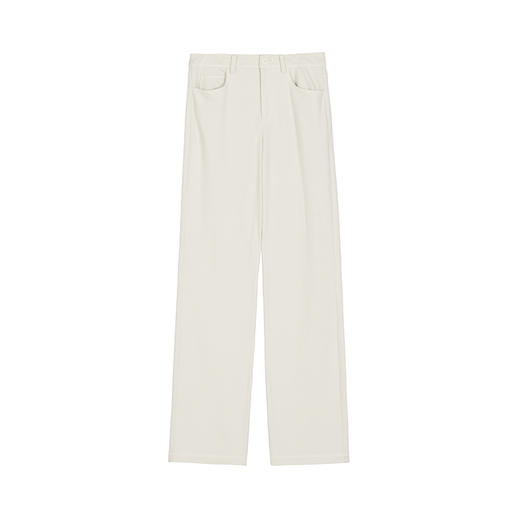 WHM 绒感条纹中腰直筒裤 商品图3