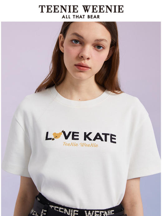 TeenieWeenie小熊圆领套头T恤短袖短裤上衣白色女装2022春夏新款TTRW221201T 商品图3
