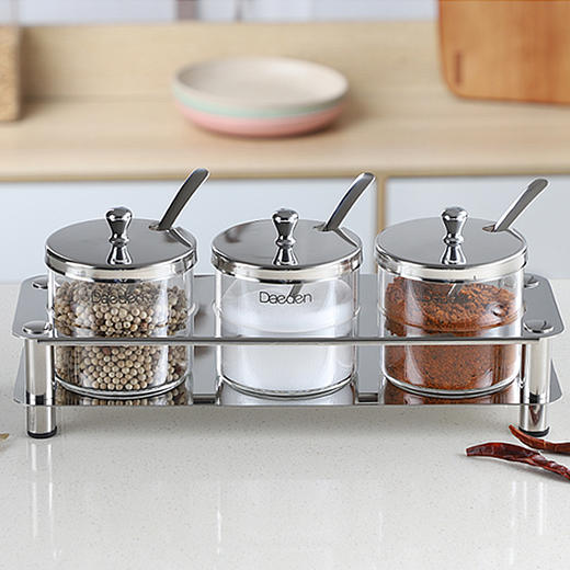 德国戴德格兰不锈钢玻璃调味罐套装300ml 商品图3
