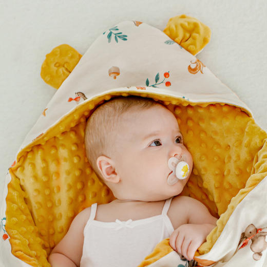 嫚熙婴儿抱被秋冬加厚纯棉新生婴儿产房包单防惊跳包被冬外出包单 商品图5