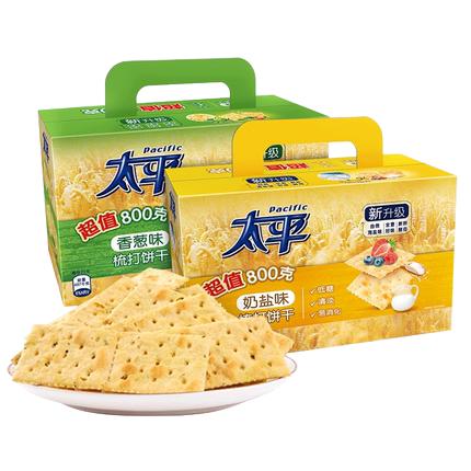太平梳打饼干奶盐味800g/太平梳打饼干香葱味800g 商品图0