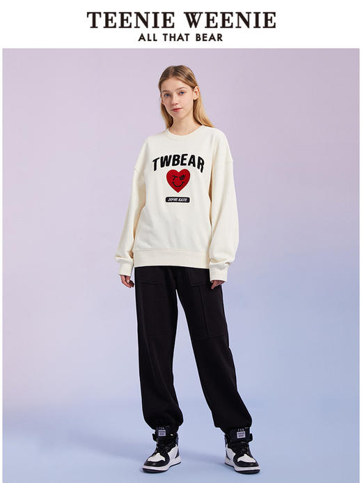 TeenieWeenie小熊抽绳收腰显瘦卫裤休闲裤束脚裤运动裤女春夏新款TTTM221201T 商品图3