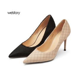 westory马丁靴女2021年春新款气质高跟鞋W21AE52531