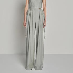 抽绳兜阔腿长裤