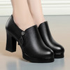 春季新款女单皮鞋中跟粗跟防水台短靴 KQ-FD318 商品缩略图1