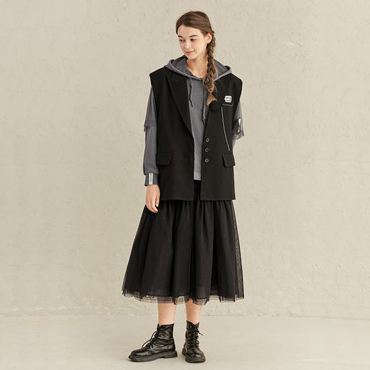 Famecoco范可儿时尚马甲女士春秋潮流宽松马夹外套F221CA018 商品图4