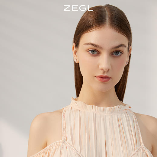 ZEGL设计师925纯银小熊爱心耳钉女小众设计感蝴蝶结耳环耳饰套装 商品图1