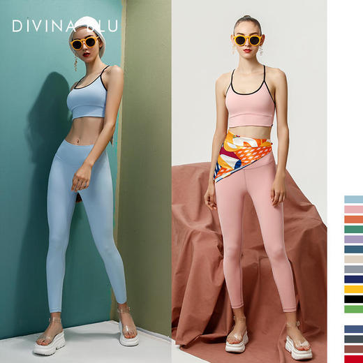 DIVINABLU伦敦系列瑜伽服跑步健身九分裤女弹力紧身高腰运动裤伦敦裸感九分裤14 商品图14